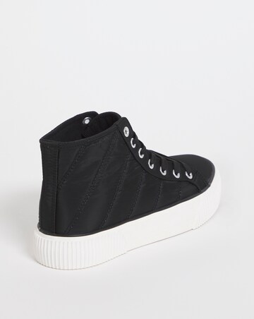 Ayla Quilted Hi Top Trainers - Wide Fit (E)