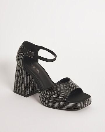 Khloe Diamante Platform Heeled Sandals - Wide Fit (E)