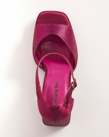 Khloe Diamante Platform Heeled Sandals - Extra Wide Fit (EEE)