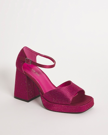 Khloe Diamante Platform Heeled Sandals - Extra Wide Fit (EEE)