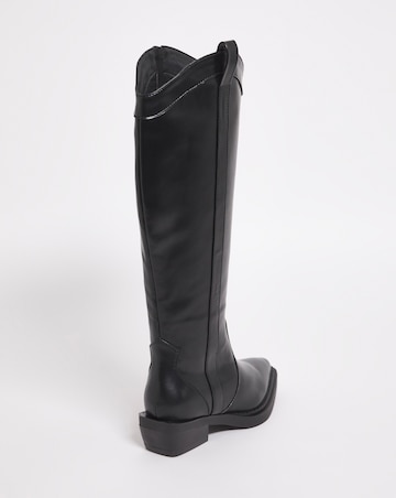 Zaida Western Cowboy Knee High Boots - Extra Wide Fit (EEE) & Super Curvy Calf