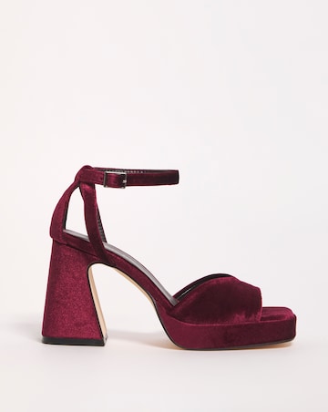 Emi Velvet Platform Heeled Sandals - Extra Wide Fit (EEE)