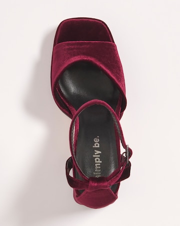 Emi Velvet Platform Heeled Sandals - Extra Wide Fit (EEE)