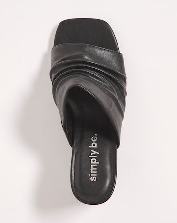 Elissa Ruched Heeled Mule Sandals - Extra Wide Fit (EEE)