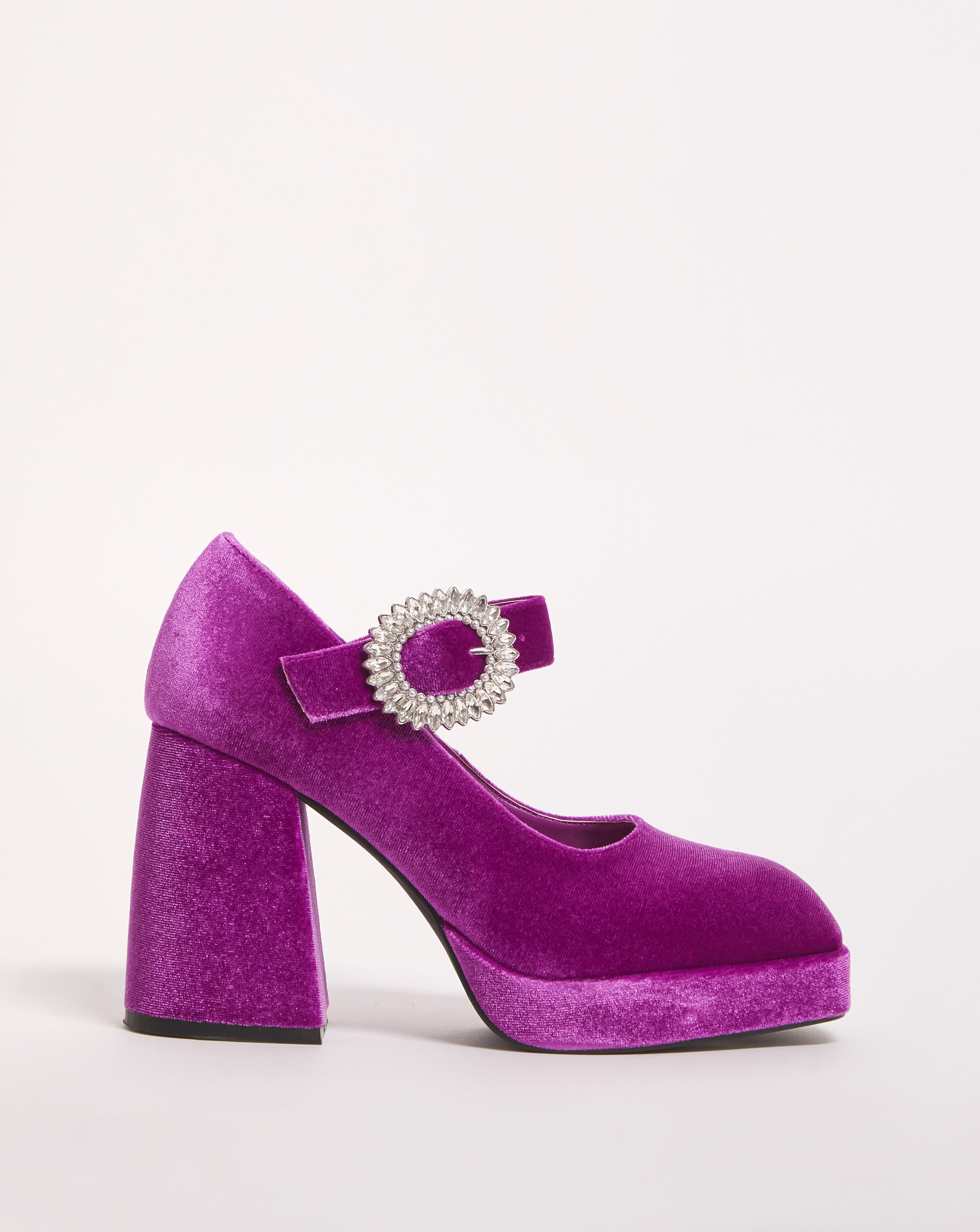 Mary Jane Heeled Shoes Ex Wide Fit