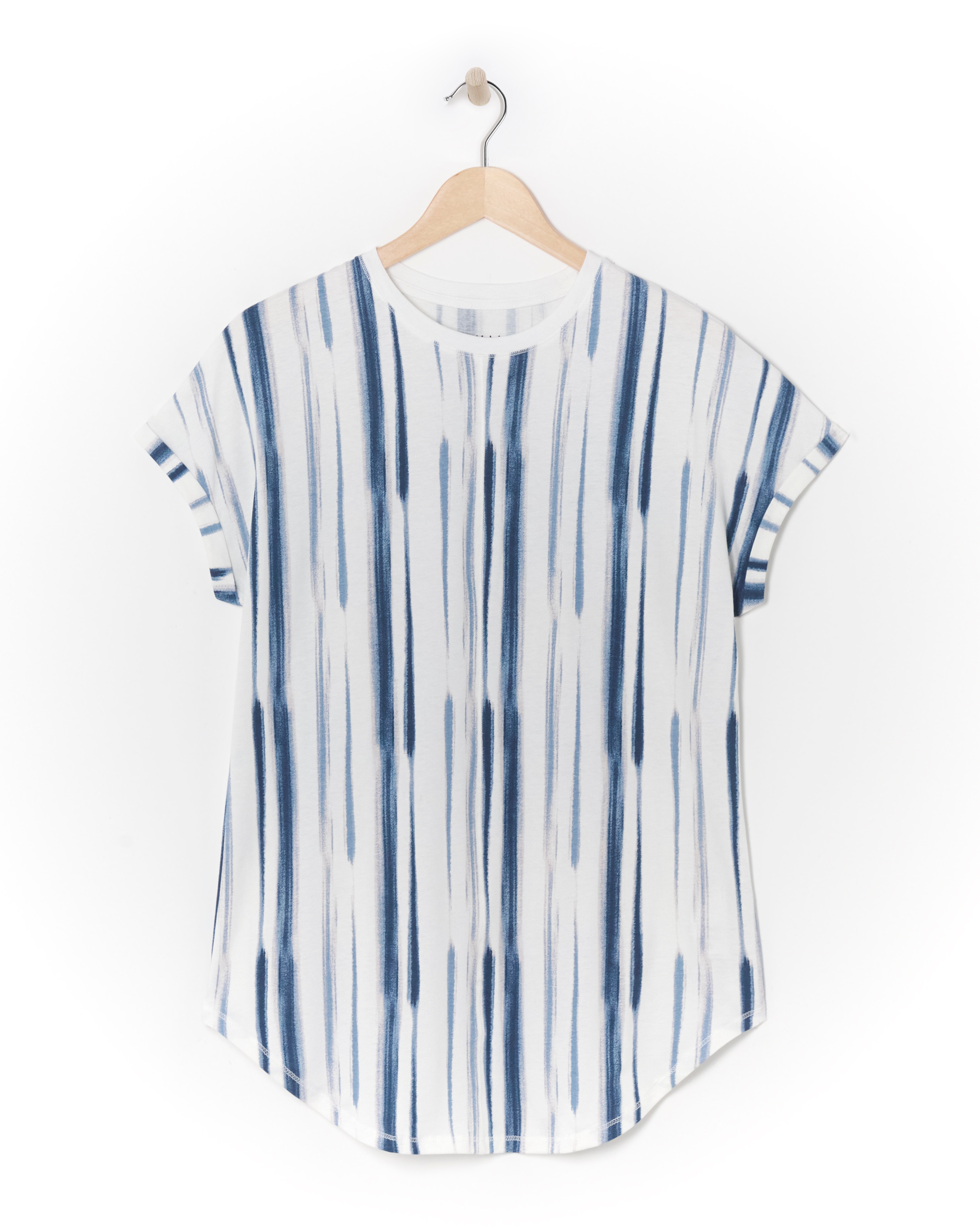 Multi Relaxed Short Sleeve Longline Top