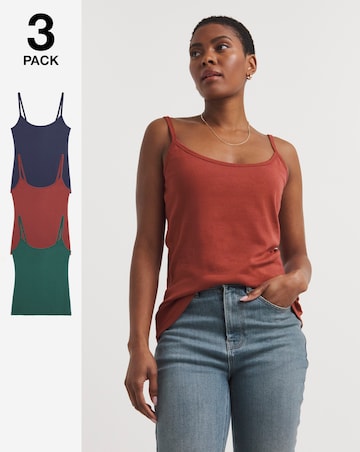 Teal/Navy/Berry 3 Pack Cami Vests