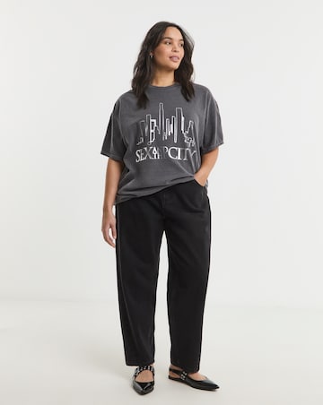 Simply Be Washed Grey Sex & The City Foil License T-Shirt