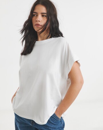 Simply Be White Boxy Pure Cotton T-Shirt