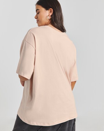 Simply Be Blush Pink Pocket Embroidery T-Shirt