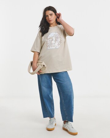 Simply Be Stone Oversized Art Museum Graphic T-Shirt