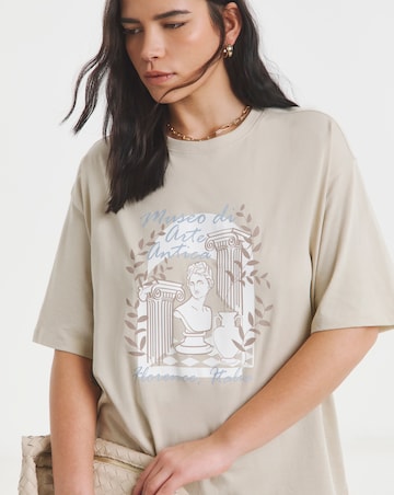 Simply Be Stone Oversized Art Museum Graphic T-Shirt