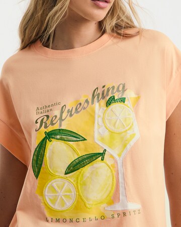 Simply Be Peach Lemon Spritz Boxy T-Shirt