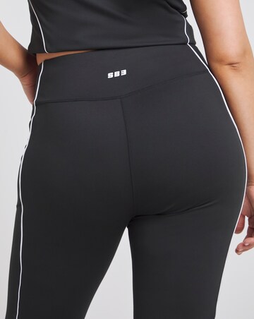Simply Be SB3 Black & White Active Piping Leggings