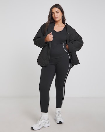 Simply Be SB3 Black & White Active Piping Leggings