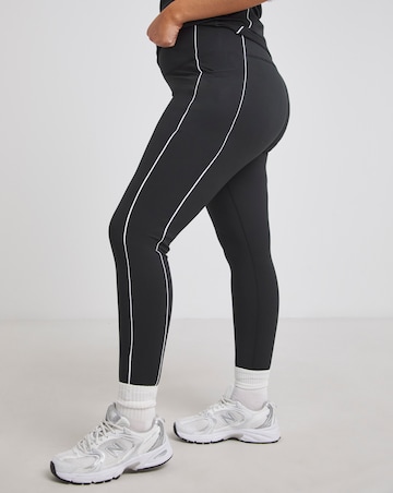 Simply Be SB3 Black & White Active Piping Leggings