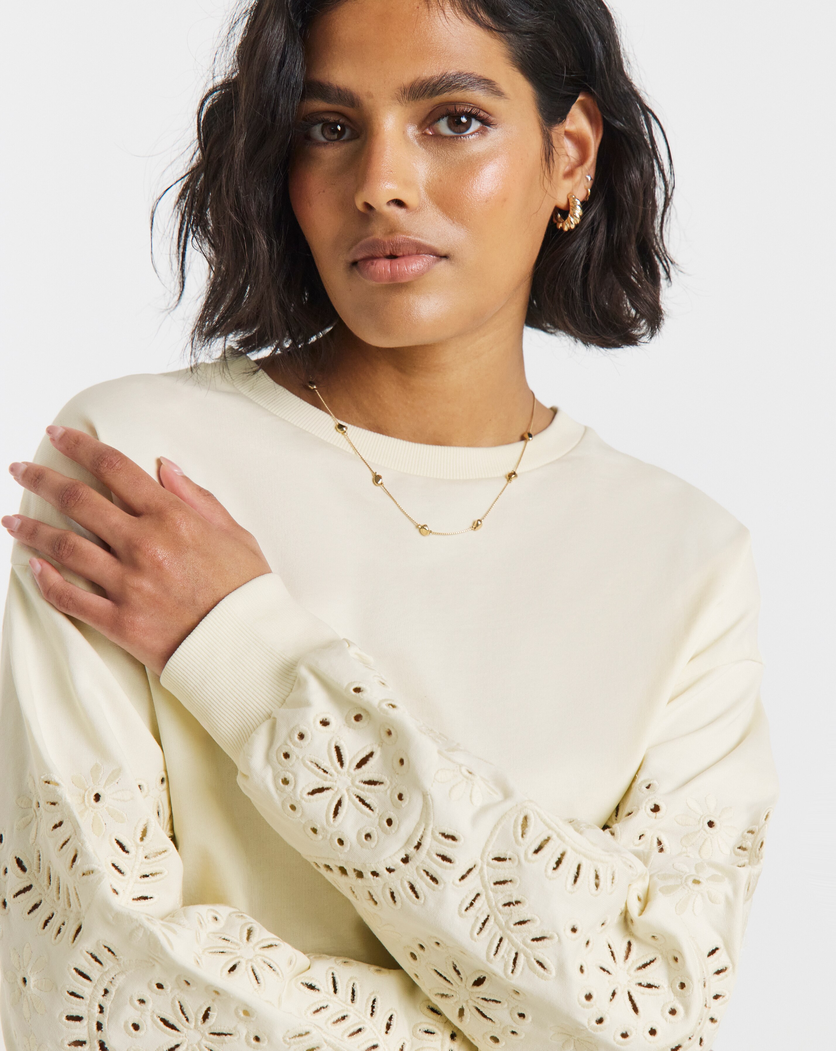 Simply Be Cut Work Sleeve Sweatshirt