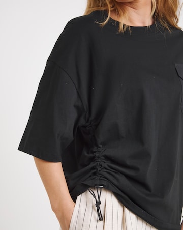 Simply Be Black Utility Pocket Pure Cotton T-Shirt