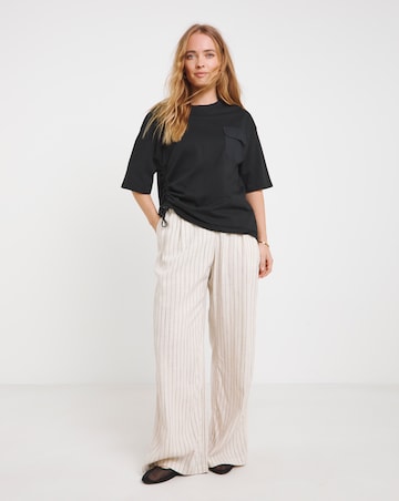 Simply Be Black Utility Pocket Pure Cotton T-Shirt