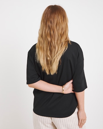 Simply Be Black Utility Pocket Pure Cotton T-Shirt