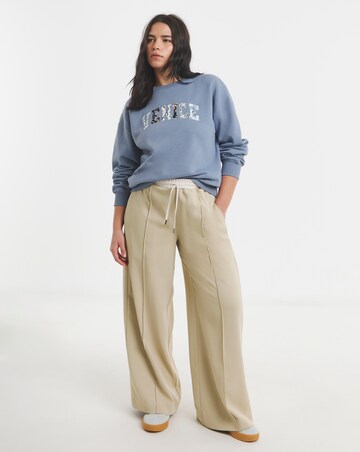 Simply Be Blue Venice Embroidered Graphic Sweatshirt