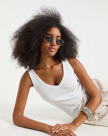 Simply Be White V Neck Tank