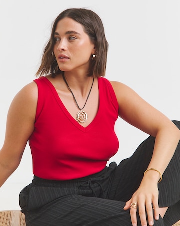 Simply Be Red V Neck Tank