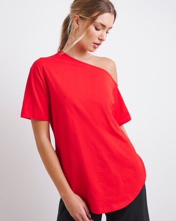 Simply Be Red Off The Shoulder Pure Cotton Top