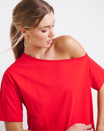 Simply Be Red Off The Shoulder Pure Cotton Top