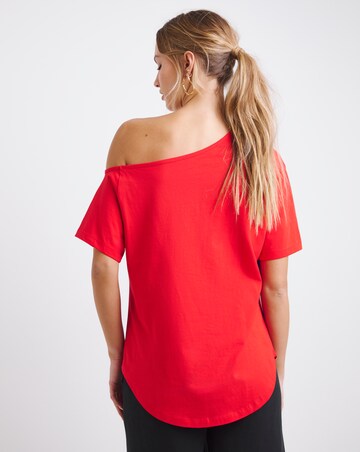 Simply Be Red Off The Shoulder Pure Cotton Top