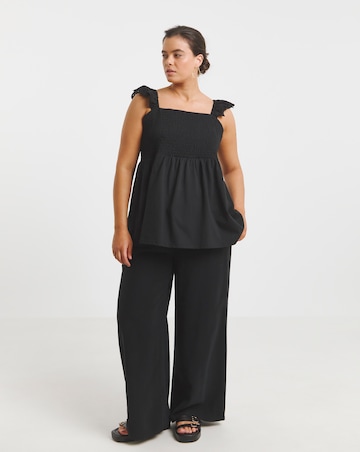 Simply Be Black Broderie Ruched Bust Vest