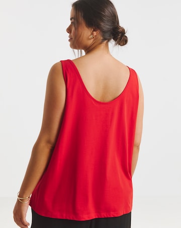 Simply Be Pink & Red 2 Pack Pure Cotton Slouchy Vest