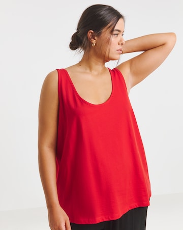 Simply Be Pink & Red 2 Pack Pure Cotton Slouchy Vest