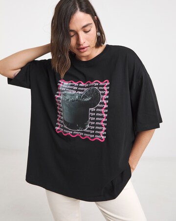 Simply Be Black Spicy Margs Graphic Oversized T-Shirt
