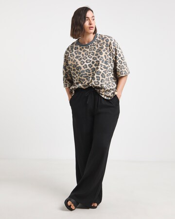 Simply Be Leopard Print Pure Cotton Crew Neck T-Shirt