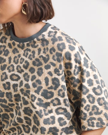 Simply Be Leopard Print Pure Cotton Crew Neck T-Shirt