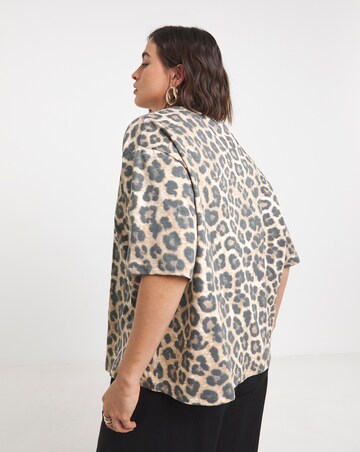 Simply Be Leopard Print Pure Cotton Crew Neck T-Shirt