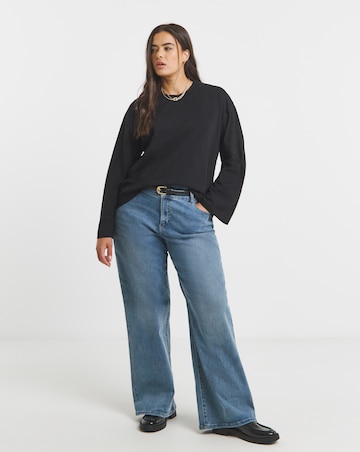 Black Pure Cotton Long Sleeve Top