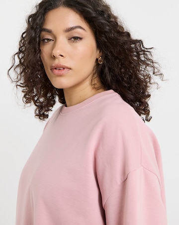 Soft Pink Curved Hem Sweatshirt
