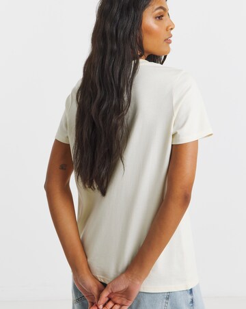 Simply Be Ecru Embroidered Bow T-Shirt