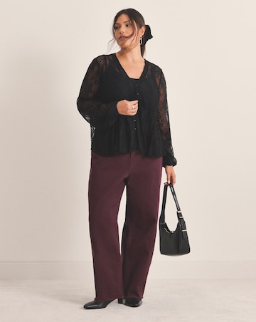 Simply Be Black Lace Cardigan