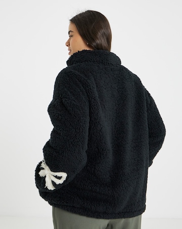 Black Teddy with Bow Sleeve Detail