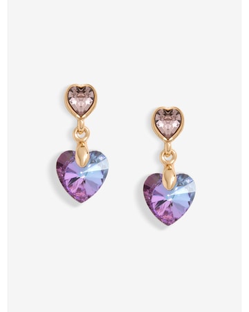 Jon Richard Radiance Collection Rose Gold Plated Pink Heart Drop Earrings