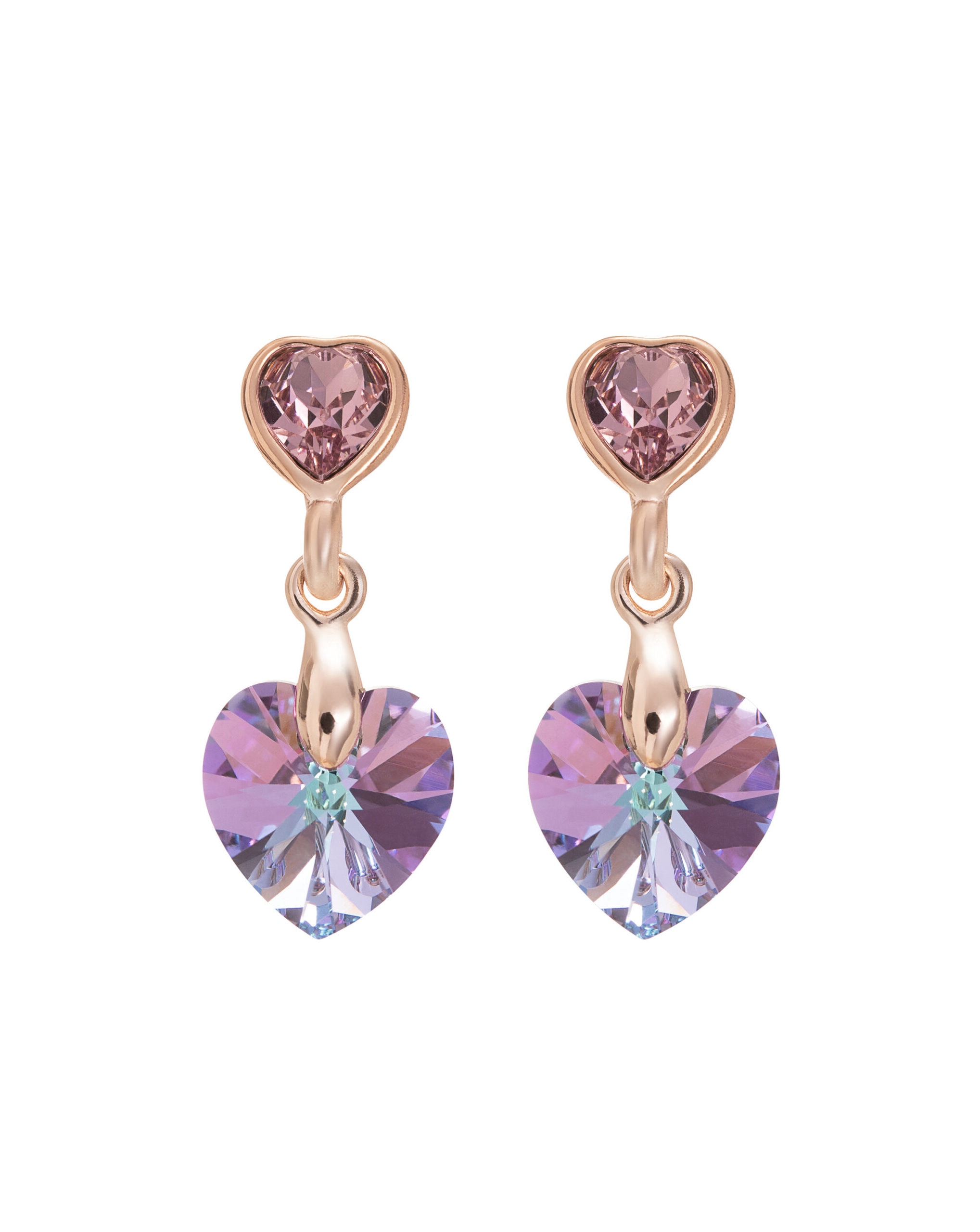 Jon Richard Pink Heart Drop Earrings