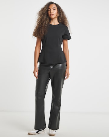 Simply Be Black Cinched In Waist Top