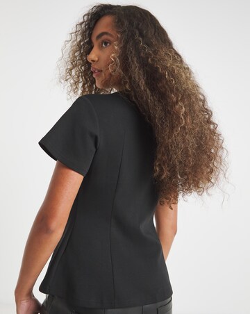 Simply Be Black Cinched In Waist Top