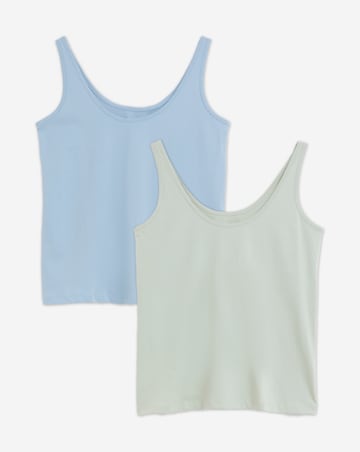 Sage & Blue 2 Pack Pure Cotton Slouchy Vests