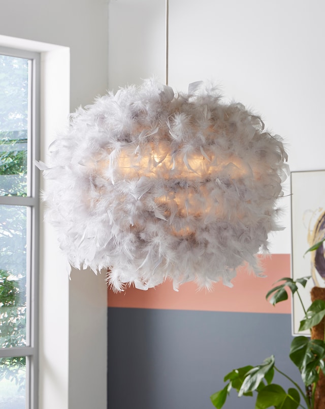 Feather Easy Fit Pendant - Grey