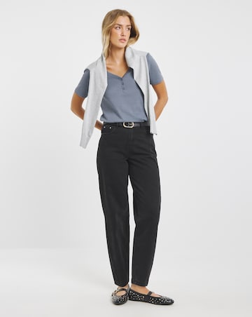 Black & Blue 2 Pack Henley Tops