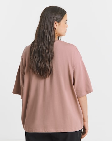 Simply Be Dusty Pink Butterfly Graphic T-Shirt